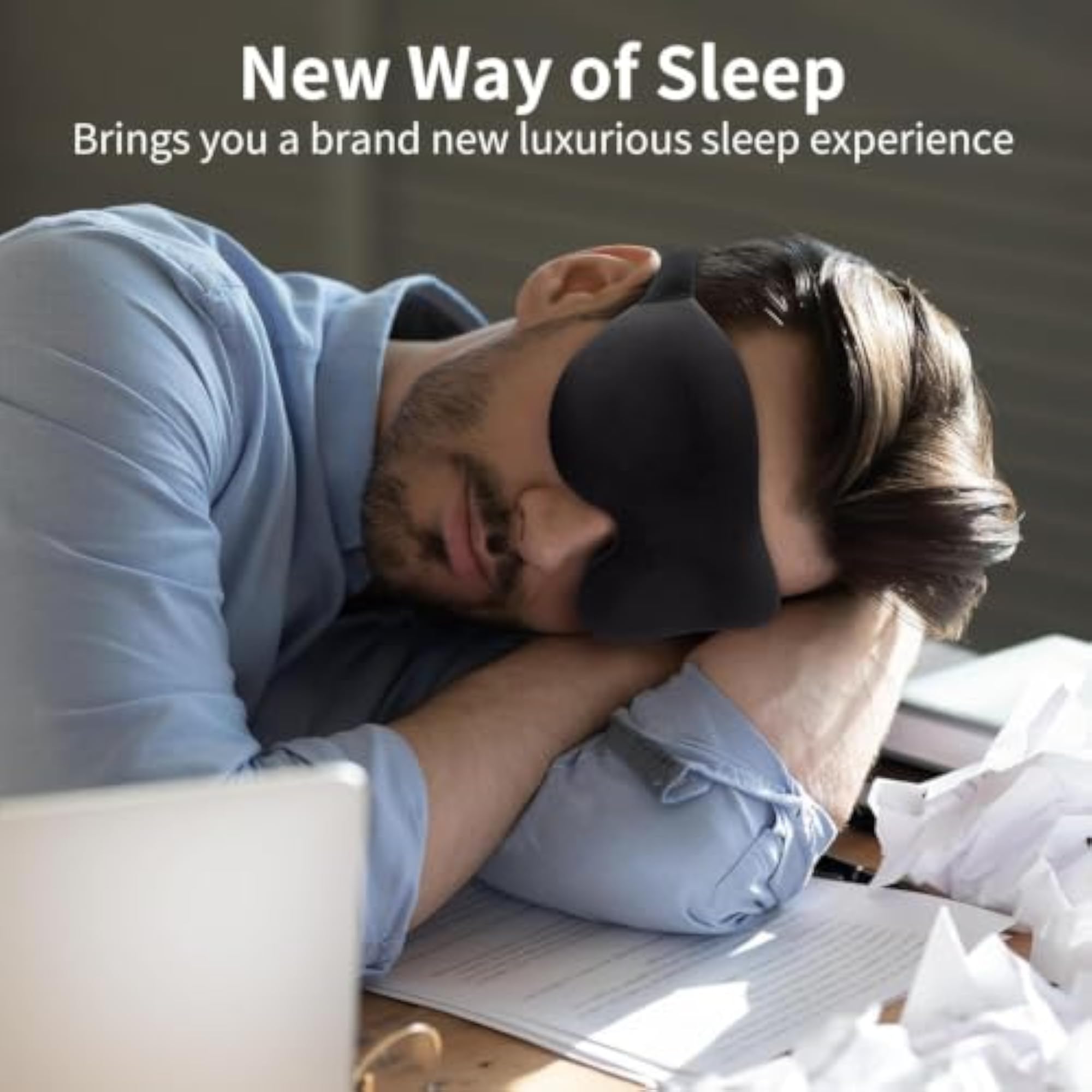 Cooling Gel Sleeping Eye Mask for Relaxation, Adjustable Strap